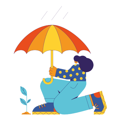 Regenschirm aufspannen
